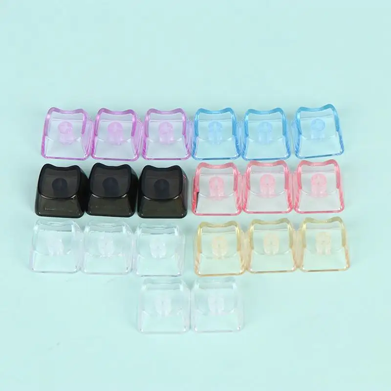 10/20pcs Cute Cat Shaped Transparent Keycaps PBT 1U PC Blank Key Caps MAO Profile DIY No Engraved Keycap For MX Switch Keyboard