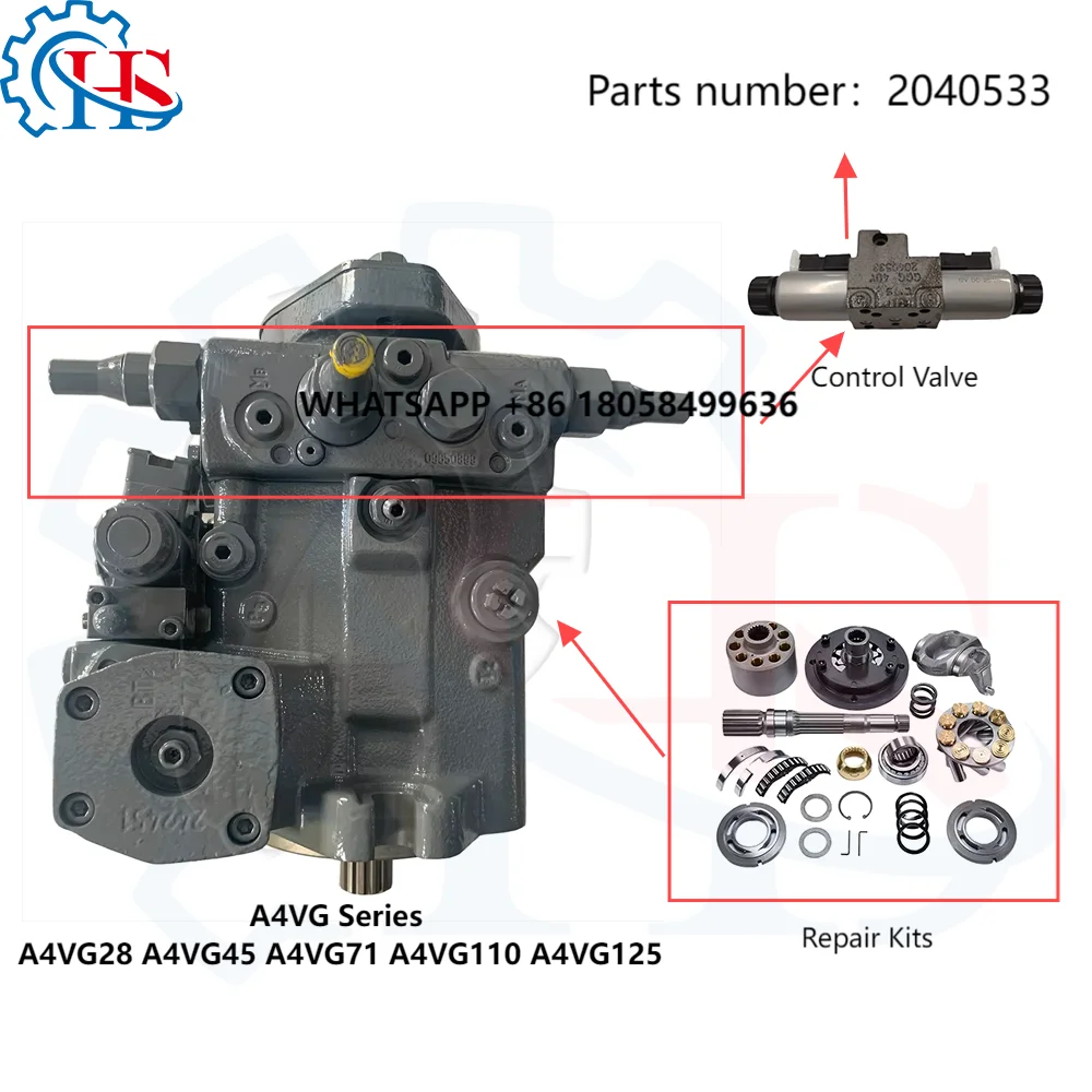 

HS Highest Quality A4VG Series A4VG28 A4VG45 A4VG71 A4VG110 A4VG125 Piston Pump 2040533 Control Valve Full Series Repair Kits