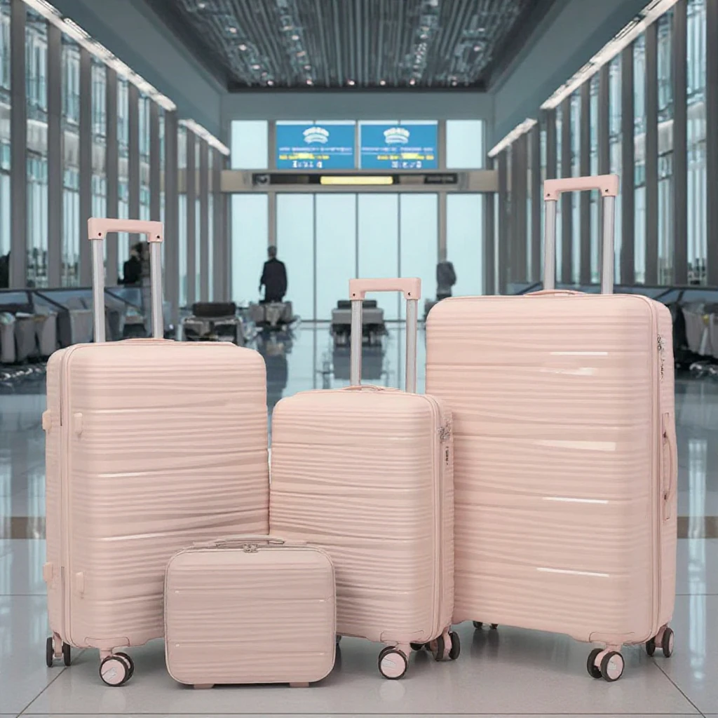 Bolsa de viaje portátil de plástico deportiva, cubierta de carrito para cosméticos con 16 maletas de embarque, ligera/polipropileno
