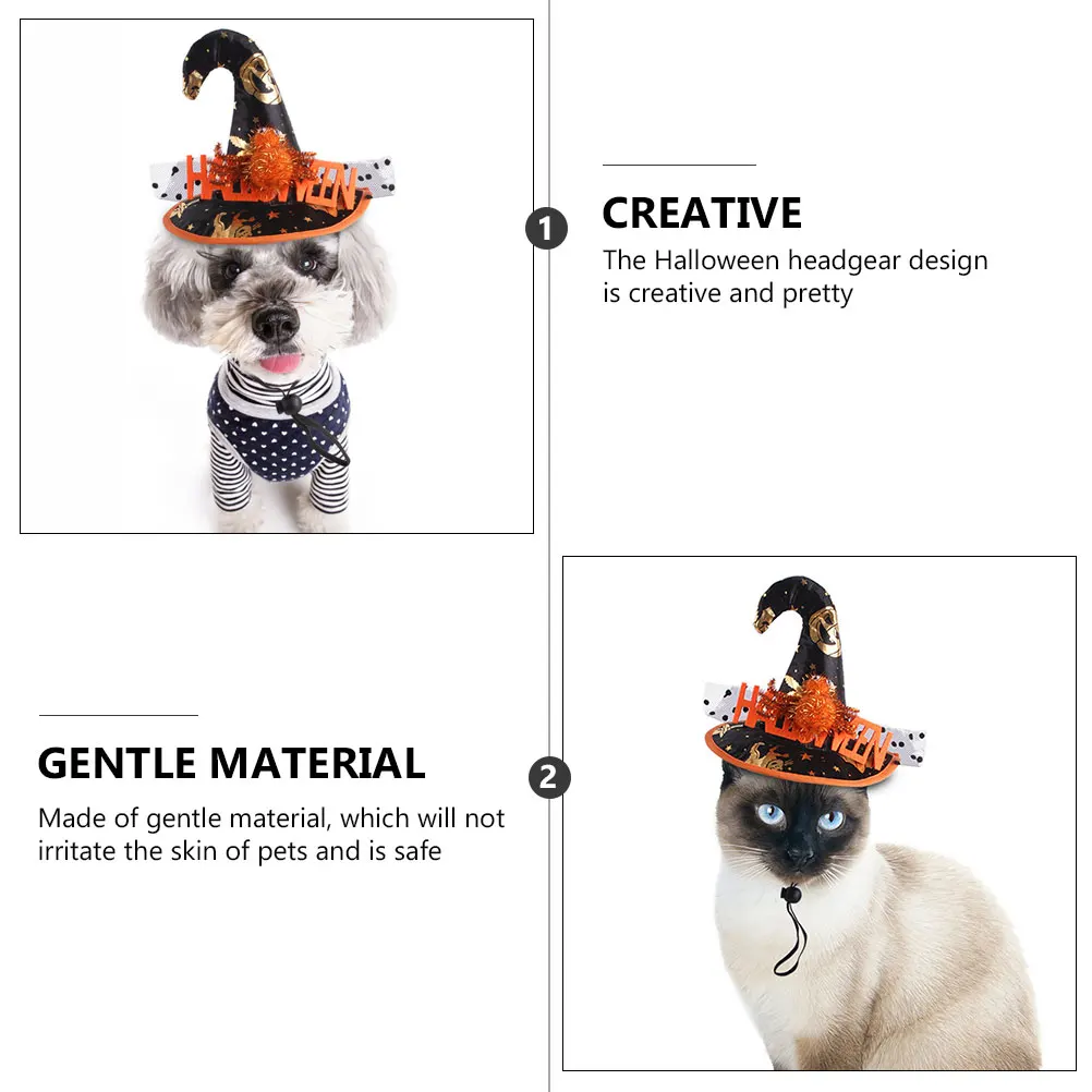 

1 pc Cat Halloween Hat Pumpkin Pattern Costume Decorative Pet Headdress For Halloween Party Pet Costume Adorable Gentle Material
