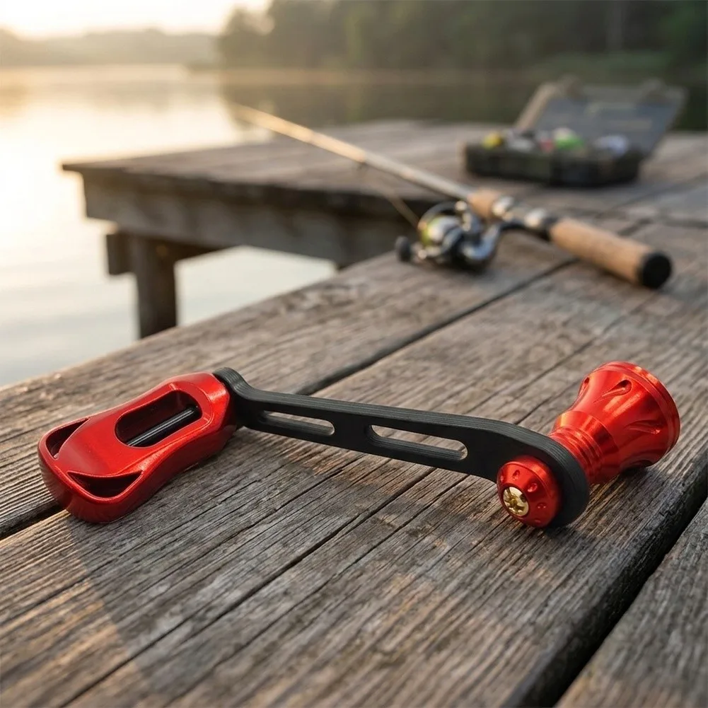 For DAIWA For FUEGO Compatible Single Rocker Handle Arm 70MM Carbon Fiber Knob Screw in Style with Dual Bearing Support