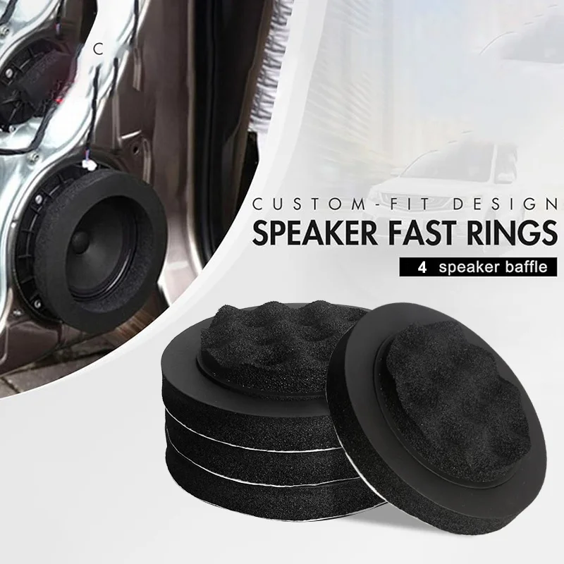 

4 шт. 6,5-дюймовое кольцо для автомобильного динамика, басовая звукоизоляция, звукоизоляционное хлопковое самоклеящееся изоляционное кольцо, аксессуары для самостоятельного автомобиля, новинка