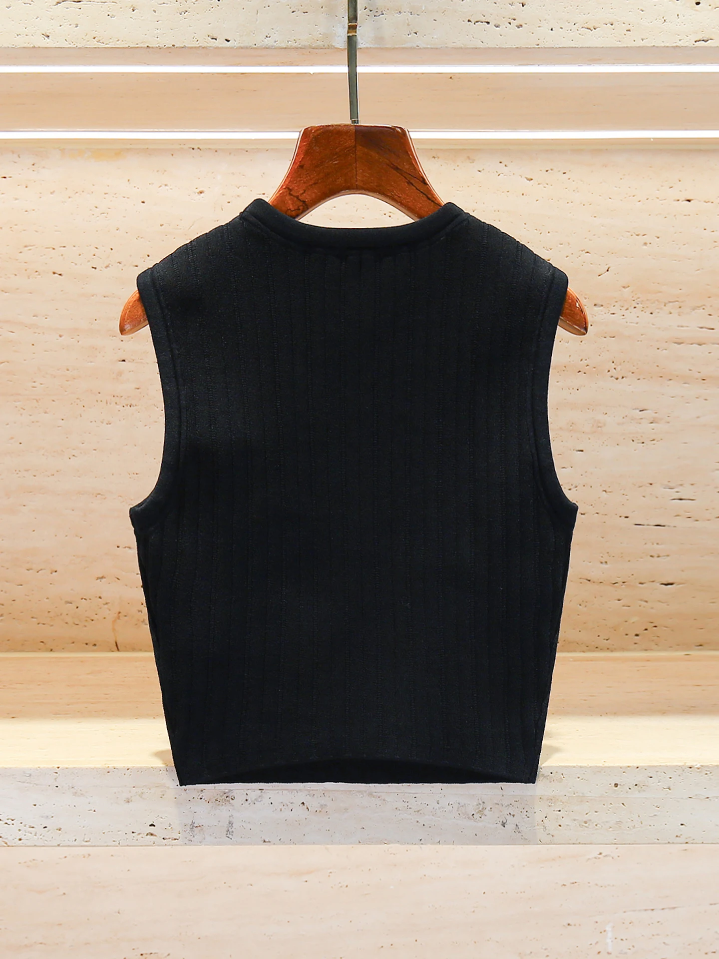 S Home South Oil High-End-Damen-Sommer-2025, Denim-Kett-Strickweste, Top, Pendeln, Slim-Fit, mittlere Länge, Farbe