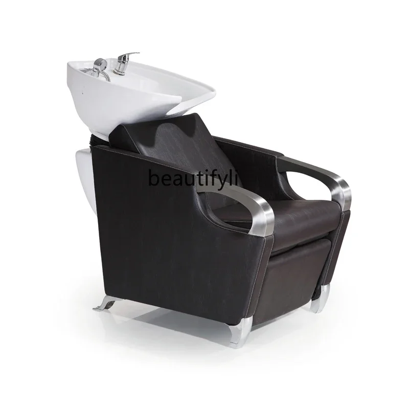 

Lying Half Shampoo Chair Cosmetology Shop Flushing Bed for Hair Salon Barber Spa Massage Couch