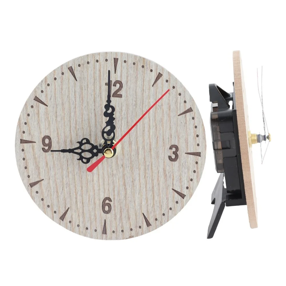 Traditional Round Wall Clock Quiet Numerals Wood Hanging Clock Silent Quartz Movement Round Retro Clock Living Room