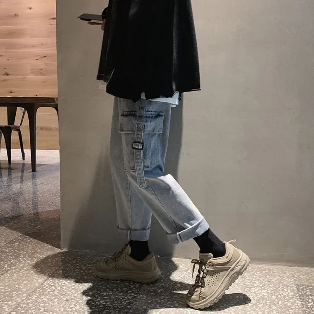 Homens streetwear calças de brim baggy cruz hip hop dos homens calças de brim soltas mulheres calças de namorado de grandes dimensões jeans