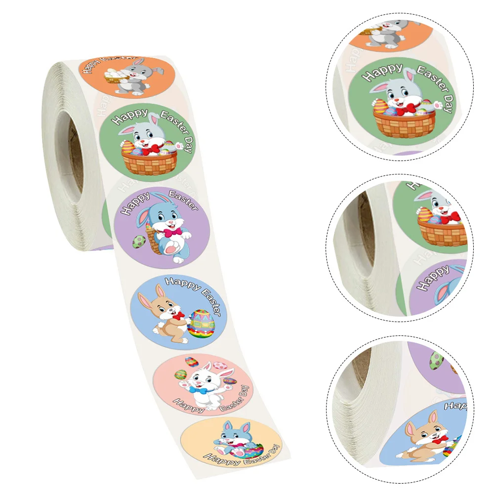 

500Pcs Easter Animal Design Stickers Premium Round Sealing Stickers for Scrapbook Notebook Bag Decoration Sticker Ornament Set