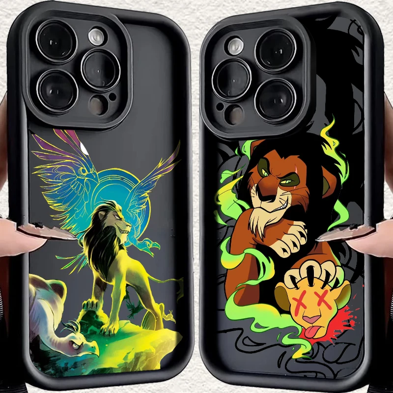 Disney Lion King Scar For Apple iPhone 15 14 13 12 11 Mini XS XR X 8 7 Pro Max Plus Pro Soft Eye Ladder Phone Case Cases Funda