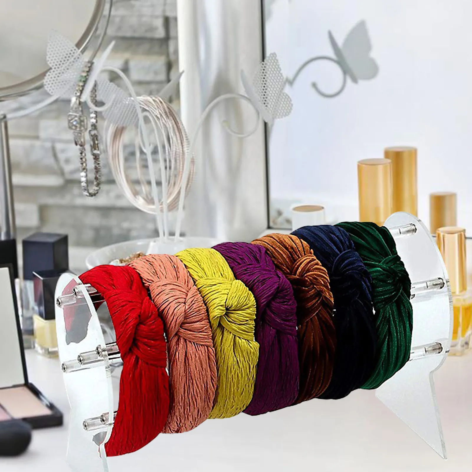 1Pcs Headband Holder Display Rack Simple Desktop Organizer Hairband Storage Shelf Convenient Headdress Holder for Home Use