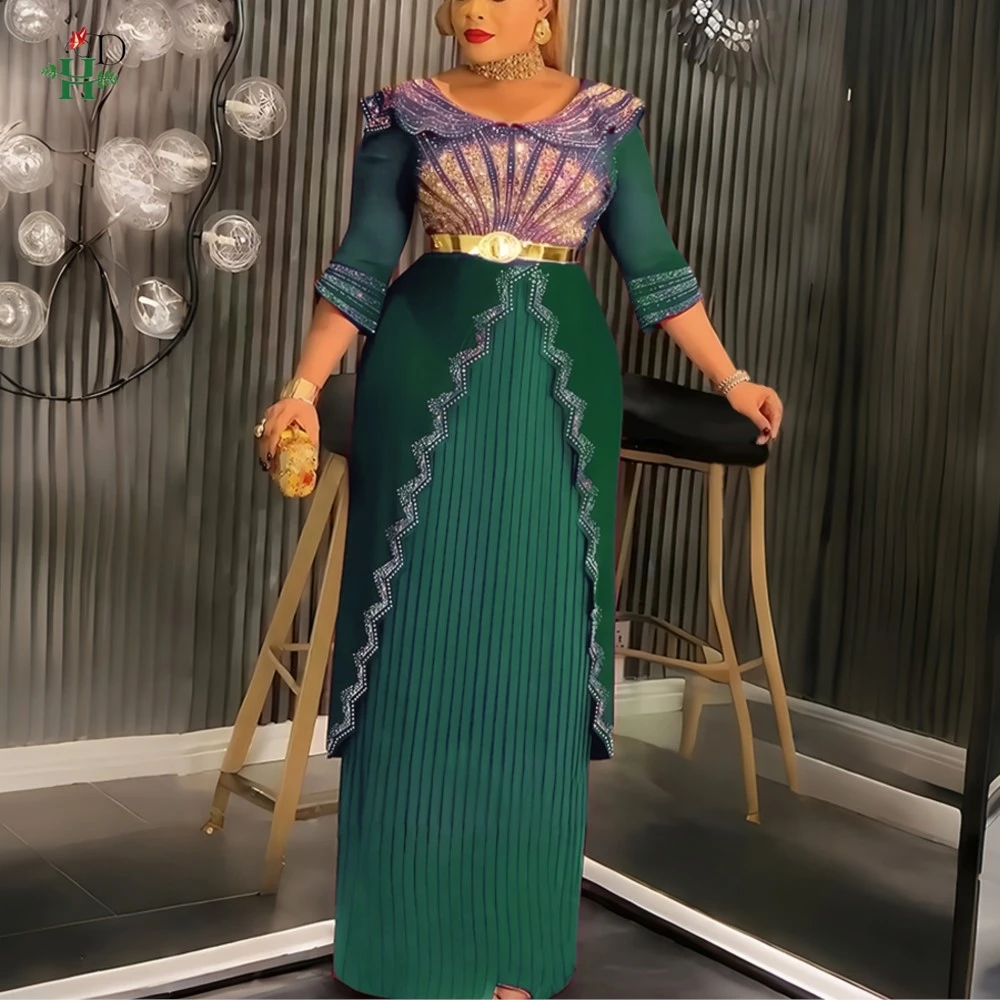 H&D African Dress For Woman Turkey Dress Plus Size Maxi Dress Wedding Party Africa Clothing Luxury Elegant 2025 New