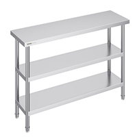 VEVOR Stainless Steel Food Prep Table Commercial Kitchen Worktable with Adjustable Undershelf Heavy Duty Prep Table Metal Table