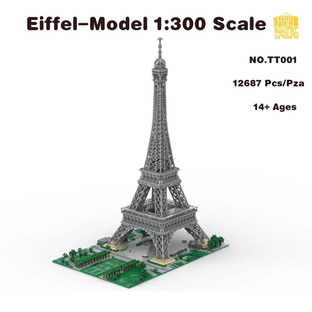 MOC-TT001 Eiffel-Model 1:300 Scale With PDF Drawings Building Blocks Bricks Kids DIY Toys Birthday Christmas Gifts