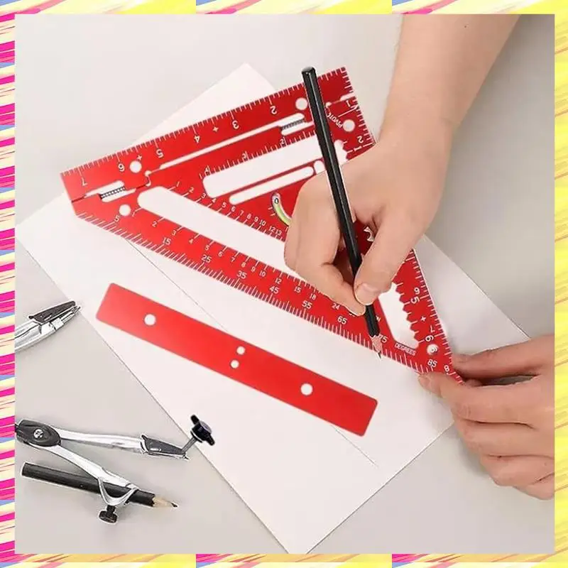 ABJJ 4Pcs Innovative Rafter Square Tool, Rafter Square Tool,Rafter Square,High Precision Triangle Ruler With Jig Block