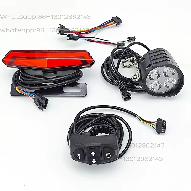 36V 48V 60v Electric Bike Headlamp Taillight Left and Right Turn Signal Low Brake Light Integrated Switch