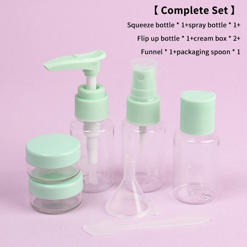 7 قطعة مجموعة زجاجات السفر حاويات قابلة لإعادة الملء مانعة للتسرب لمستحضرات التجميل والشامبو وبلسم المحمولة لتوفير المساحة أساسيات السفر #3