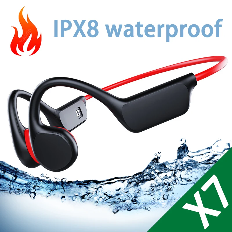 IPX8 防水骨伝導ヘッドフォン X7 Bluetooth 32 ギガバイト MP3 水泳