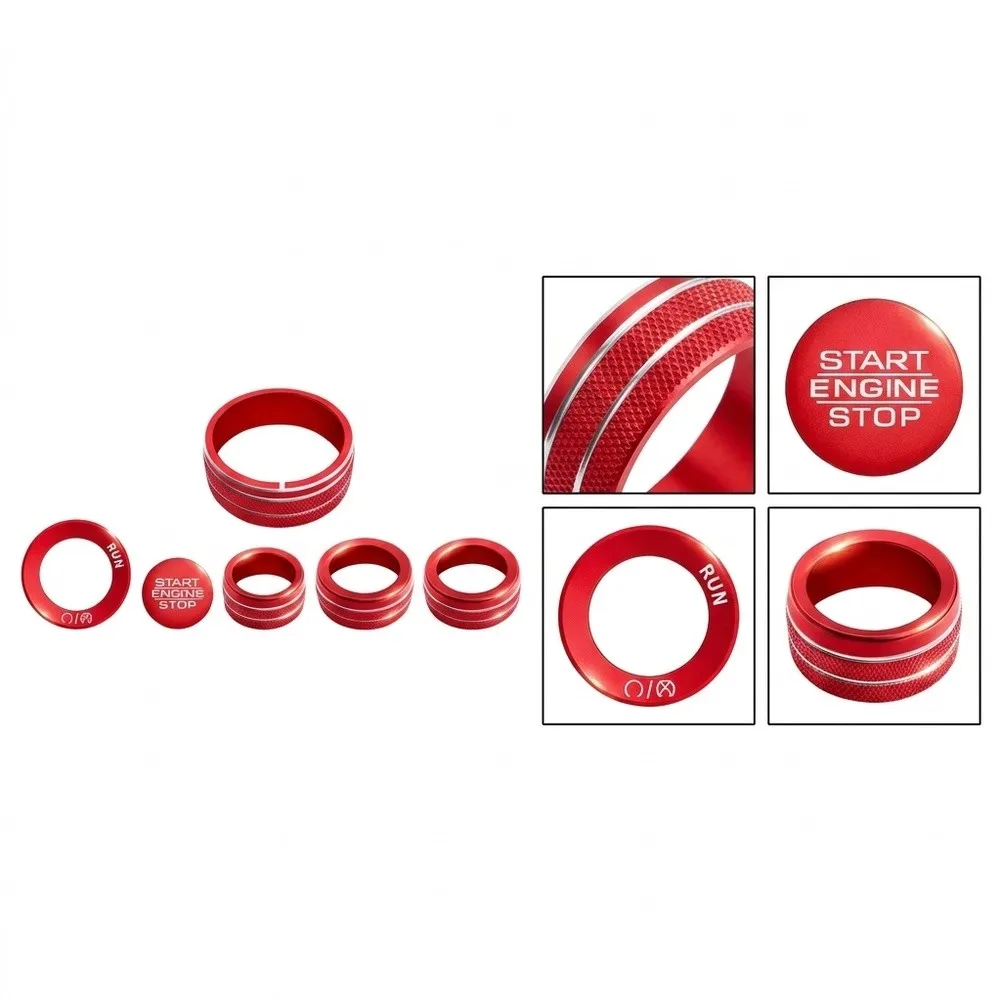 Peel-and-stick Trim Interior Knob Cover Interior Cosmetic Upgrade Easy Peel-and-stick Seamless Fit Car Sticker