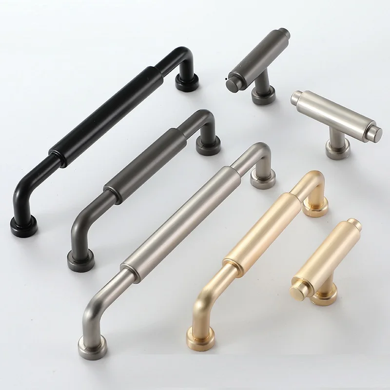 Modern Minimalist Cabinet Door Handle Nordic Light Luxury Gold Drawer Shoe Cabinet Handle Gray Cabinet Door Furniture Handle