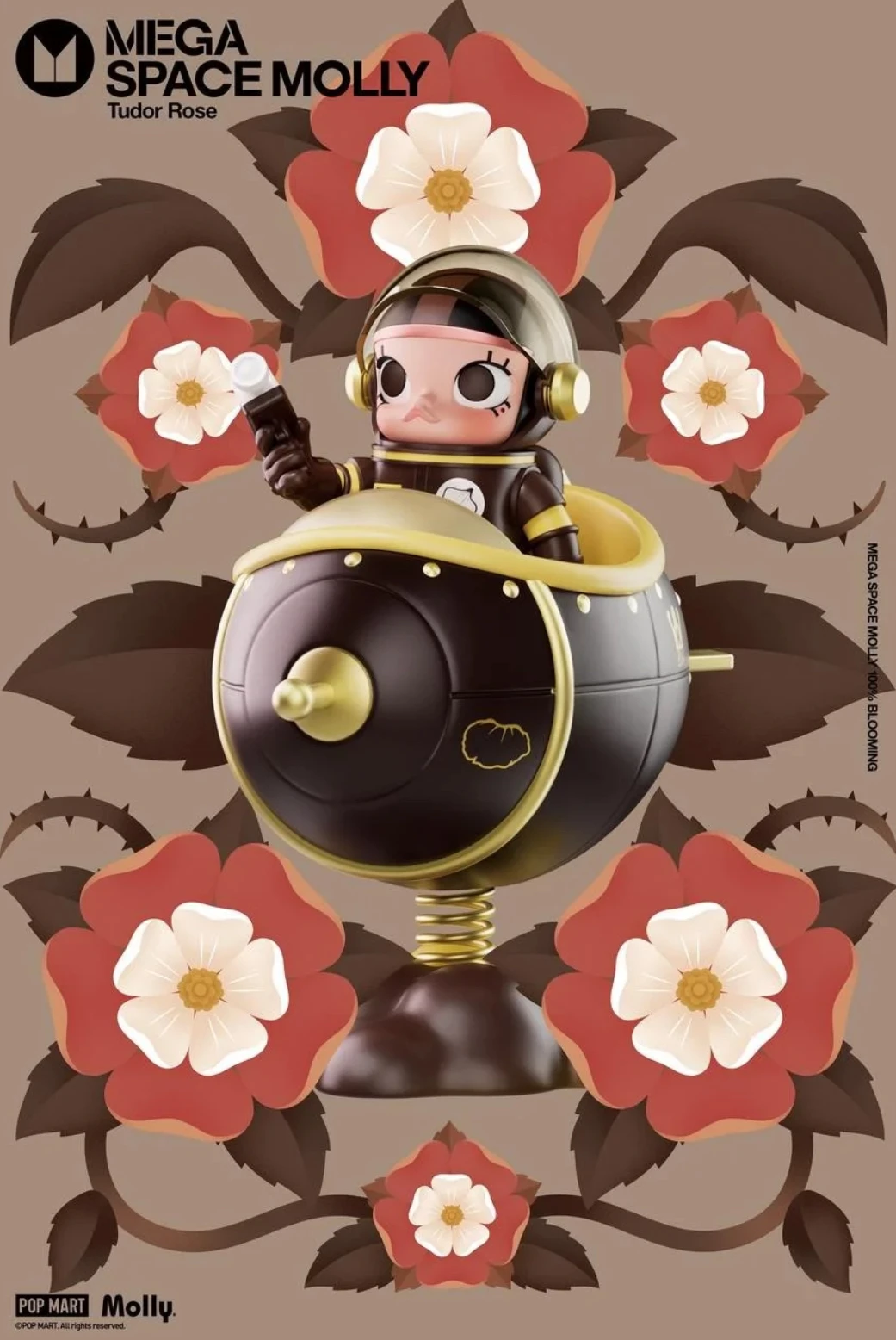Original POPMART MEGA SPACE MOLLY 100% Blooming Series - Peony