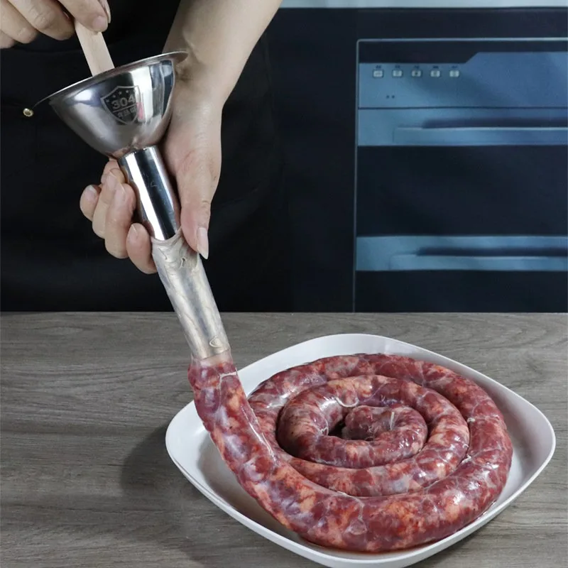 Hand Enema 304 Stainless Steel Enema Funnel Manual Household Sausage Filling Machine Enema Tool Sausage Tube