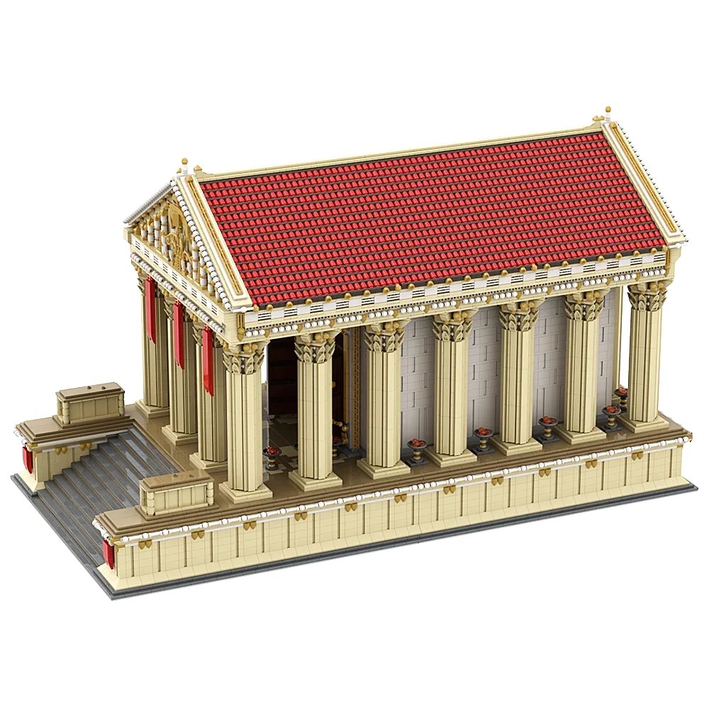 

MOC Temple Church Ancient Roman Temple Model Building Blocks Set Medieval Architecture Pantheon Temple Bricks Toys Collect Gift