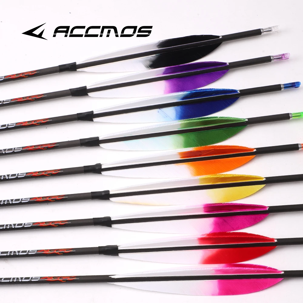 Arrows Spine 300 350 400 500 600 700 800 900 1000 1100 1300 1500 1800 Pure Carbon ID4.2mm Complete For Field Archery Shooting