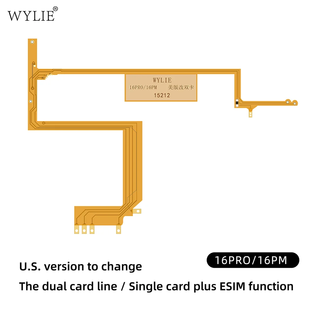 WYLIE NEW Dual Card to Dual Single Card Cable for iPhone 16 15 14 plus pro max Esim to Dual SIM No Need Separate No Damage Flex