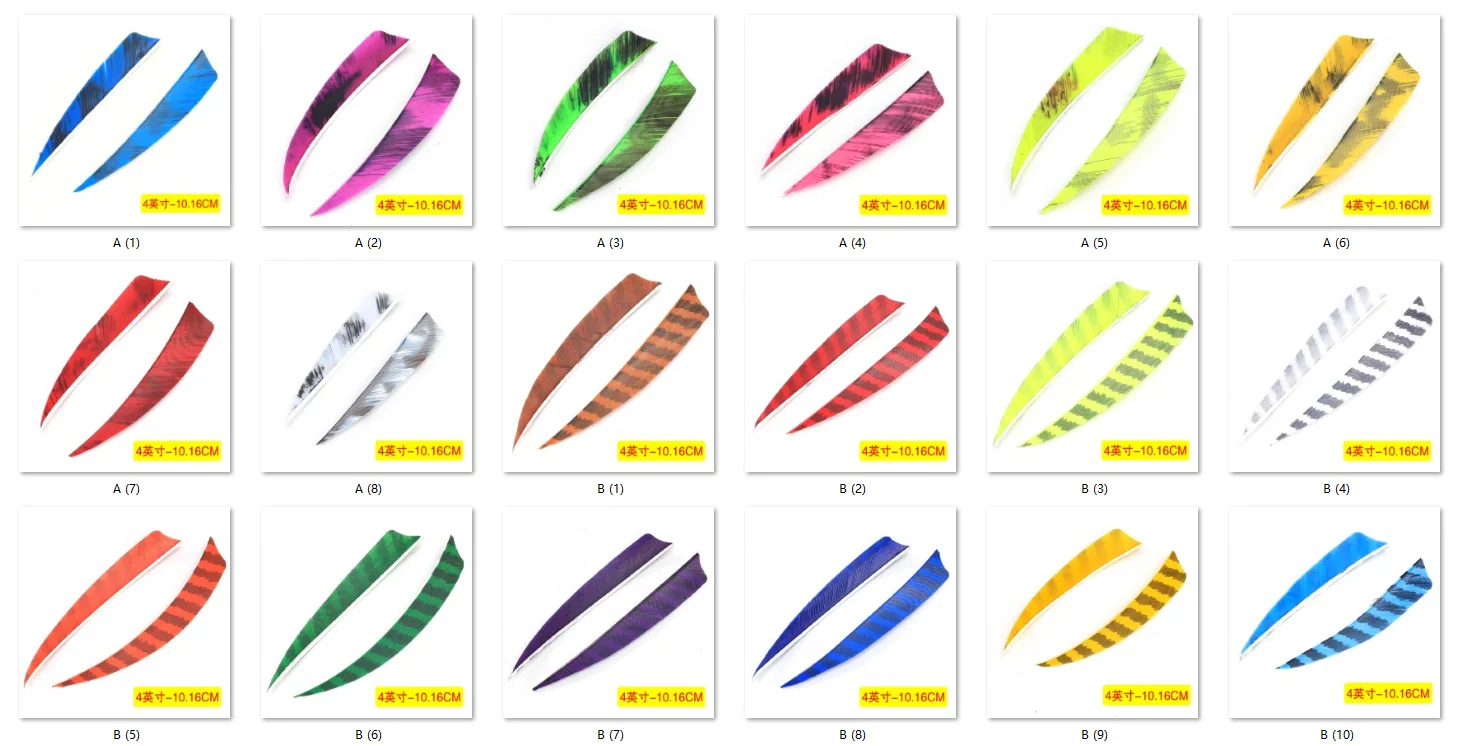 50 pz 4 pollici piume a forma di scudo per freccia Tiro con l'arco Caccia arco ricurvo Arco composto Accessori per arco tradizionale Freccia Paletta