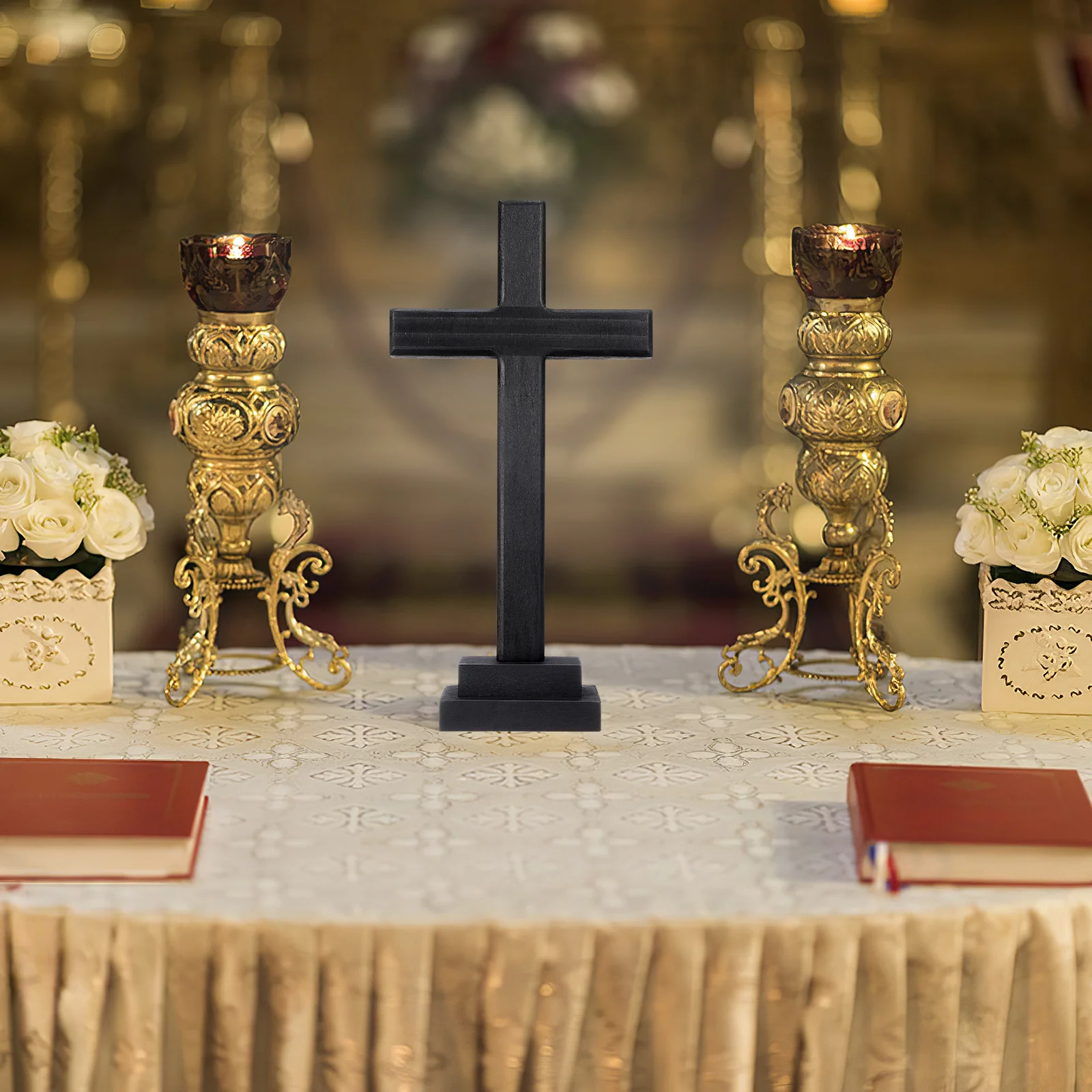 

1Pcs Wooden Cross Ornament Exquisite Cross Shaped Decoration for Birthday Gift Music Carnival Party DIY Decorative Item