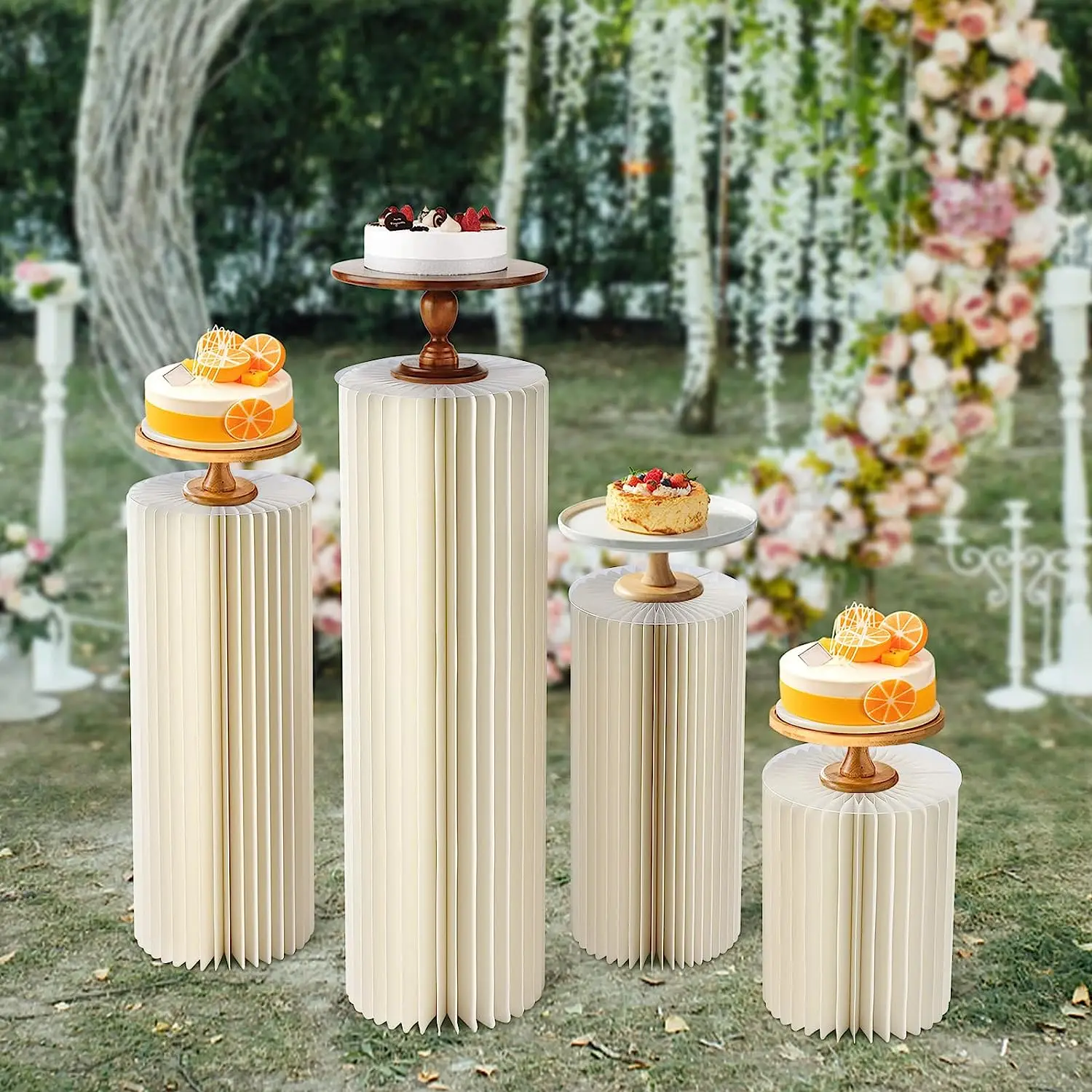 Paper Folding Column Wedding Decor Festival Dessert Table Shop Window Display Stand Birthday Anniversary Party Decor Baby Shower