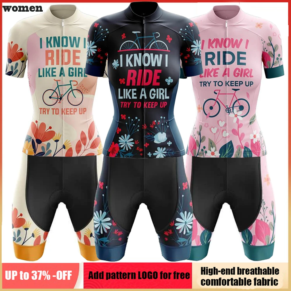 New Triathlon Summer Cycling Sweatshirt set Women Short Sleeve Shirt MTB Jersey cycling clothing bicycle Maillot ciclismo