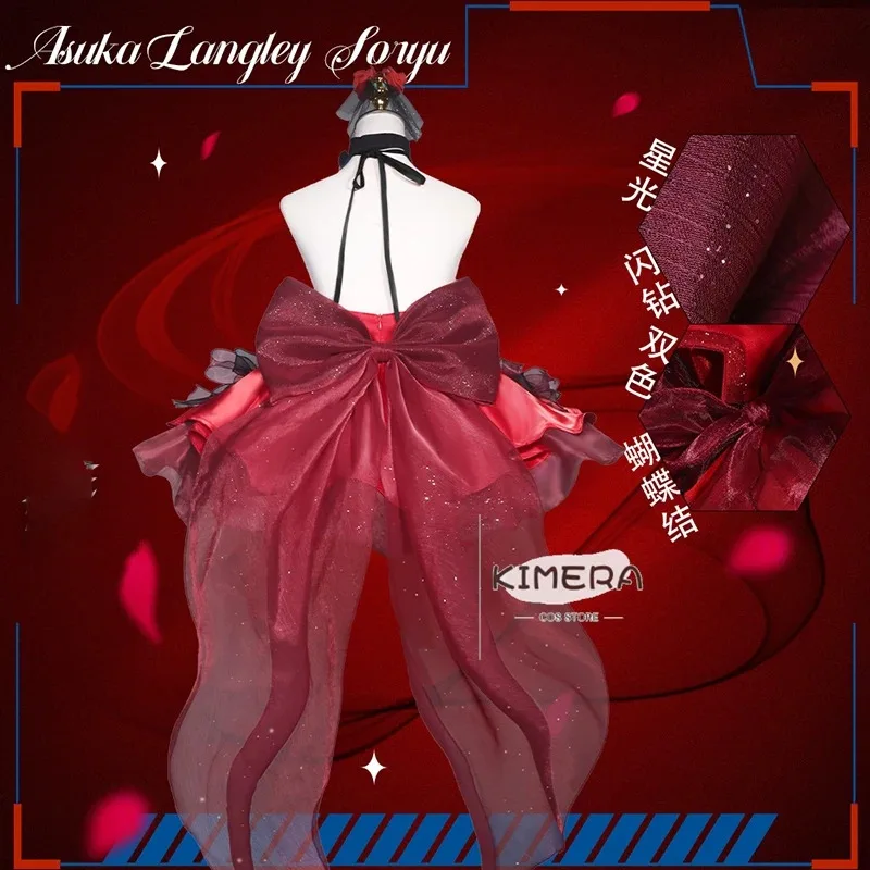 

asdh8@Asuka x NIKKE The Goddess of Victory Langley Sohryu Red Dress Anime Cosplay Costume Wig Fancy Ball Gown Women Halloween Pa