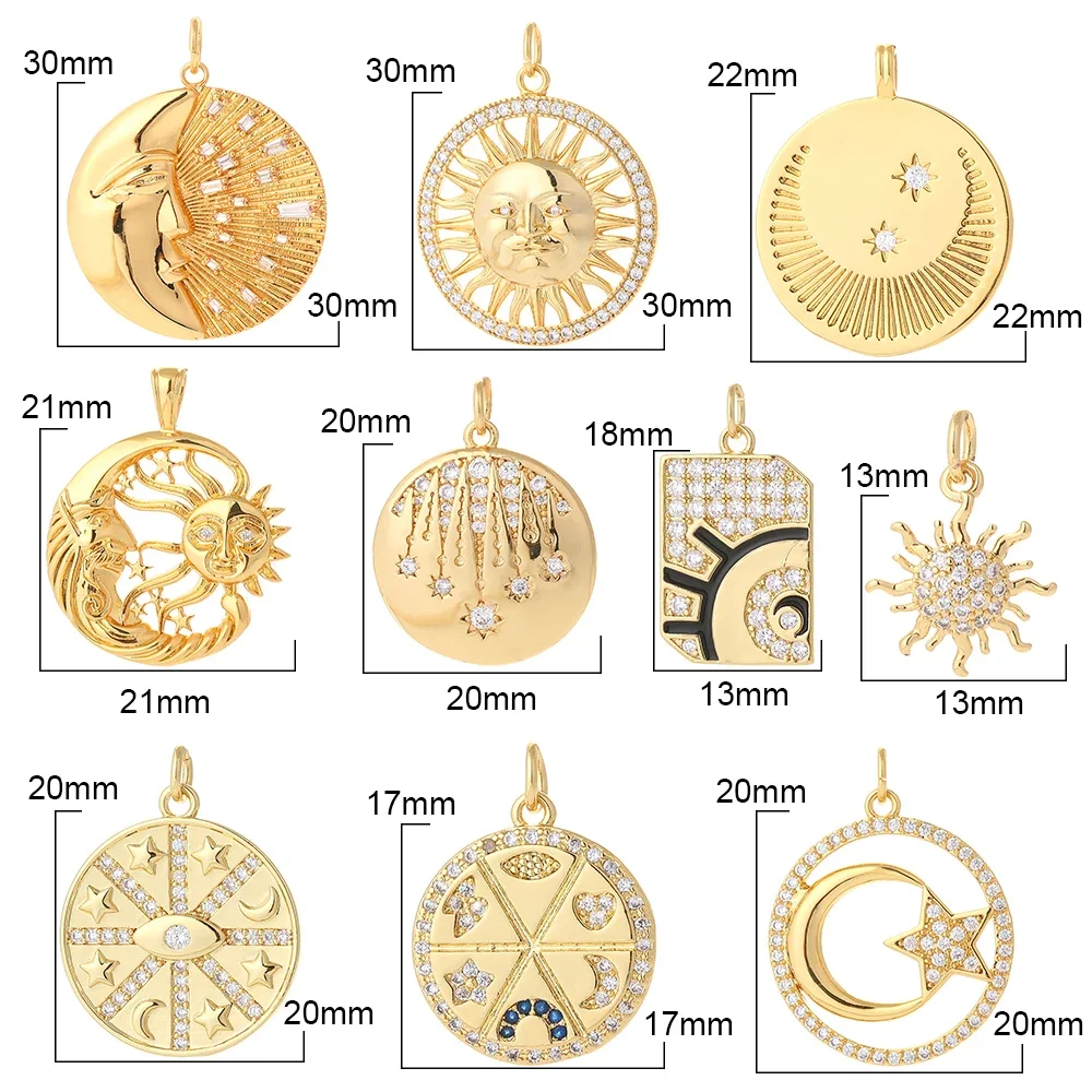 Moon Sun Cute Charms per la creazione di gioielli Moon Star Butterfly Jewelry Charms orecchini fai da te collana bracciale Make Gold Color Dijes