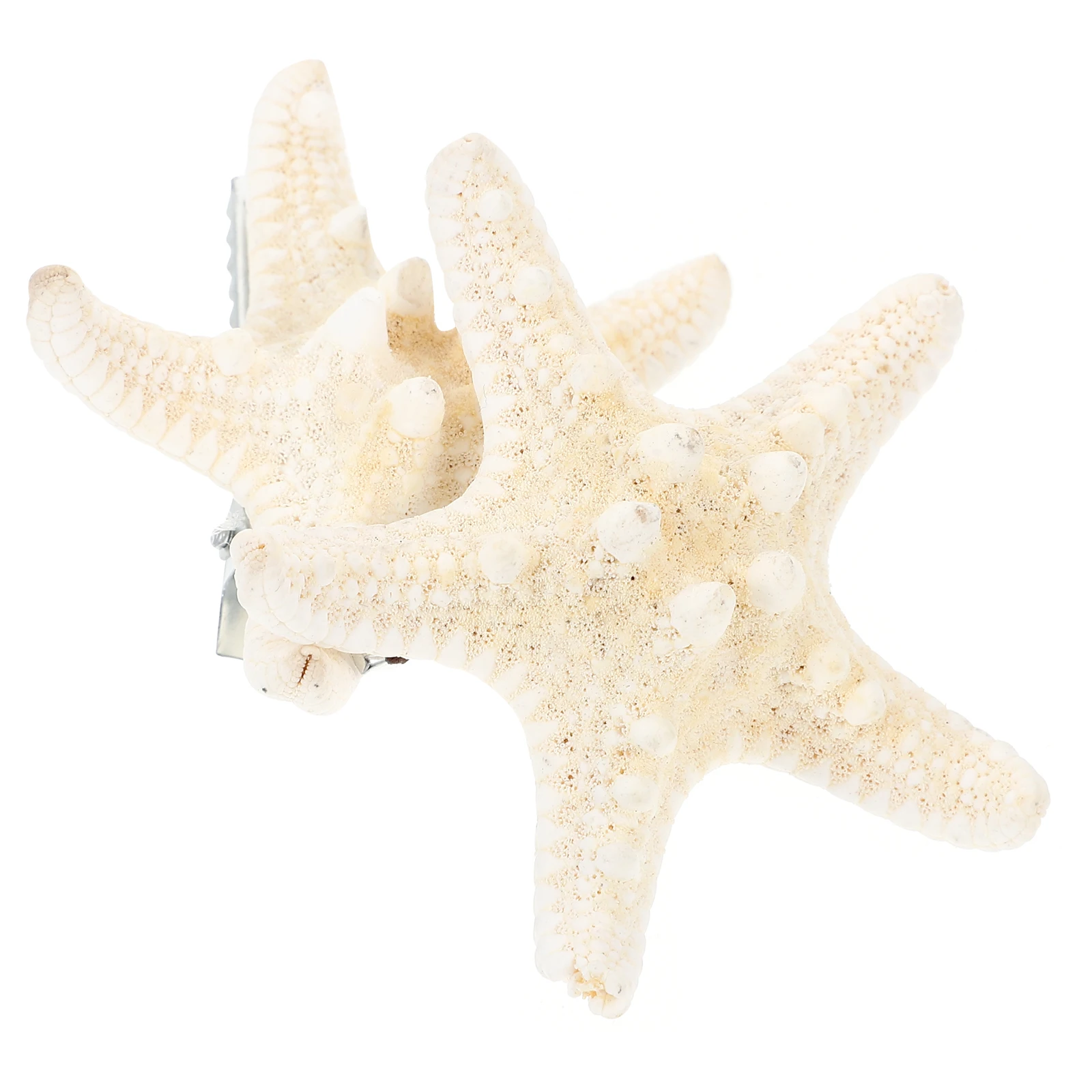 

2pcs Natural Sea Star Hair Clips Elegant Bridal Beach Party Accessories Dried Hairpins Stylish Prom Decorations