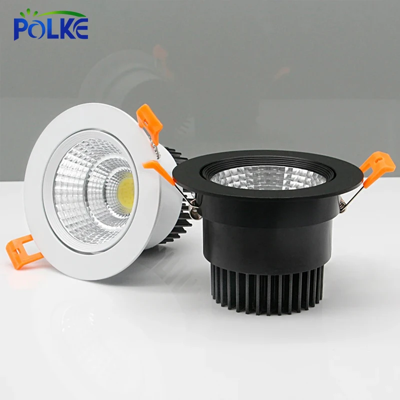 Recessed Round LED teto Downlight, Kitchen Spot Light, lâmpada interior, decoração do banheiro, 85-265V, 5W, 9W, 12W