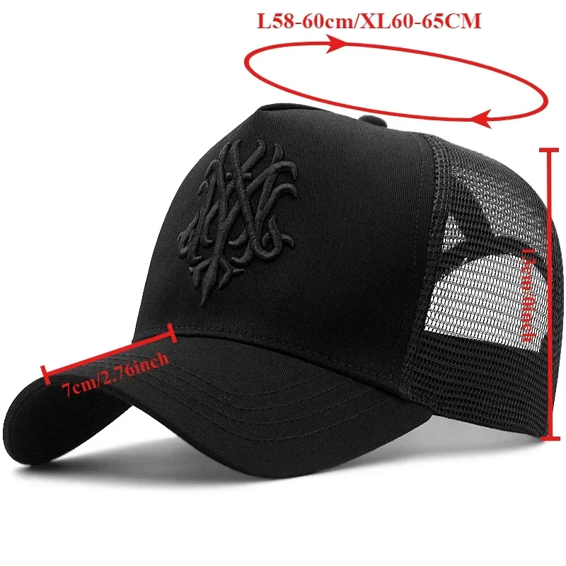 الصيف عالية أعلى حجم كبير شبكة تنفس قبعات البيسبول الرجال في الهواء الطلق حجم كبير 60 سنتيمتر 65 سنتيمتر سائق شاحنة أبي قبعة واقية من الشمس Snapback قبعة