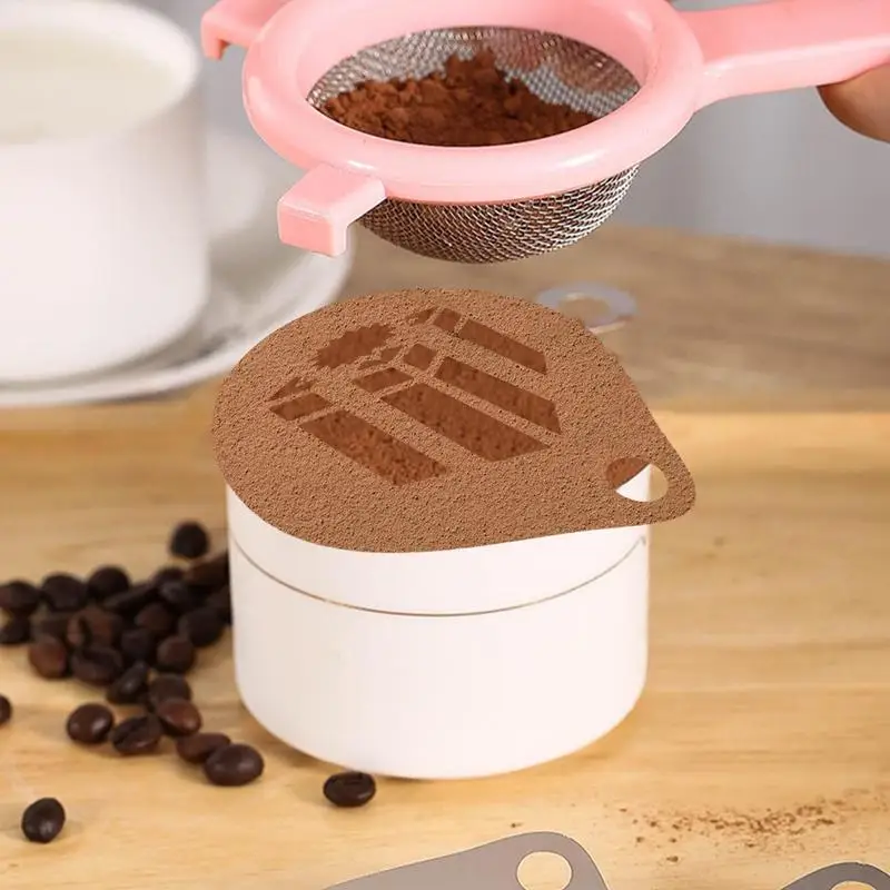 Coffee Latte Cappuccino Barista Pull Flower Stencils Cake Templates Printing Lahua Mould Various Pattern DIY Baking Art Stencils