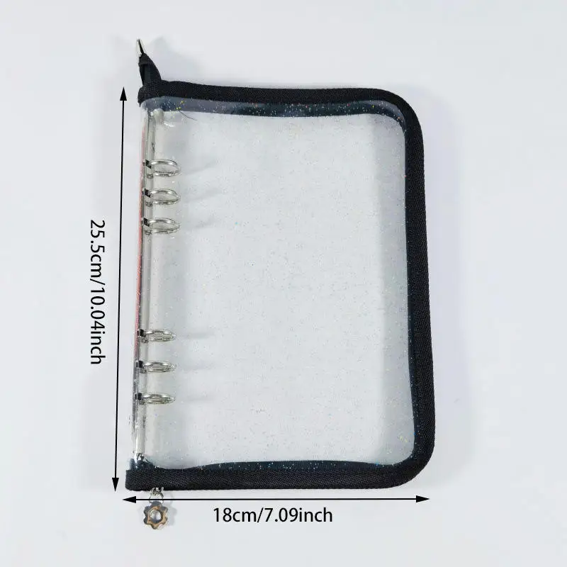 ألبوم سحاب A5 Binder Kpop Photocard جمع كتاب صور بطاقات 6 حفرة A5 فضفاضة ورقة دفتر قذيفة 3/5 بوصة بطاقة ألبوم التخزين