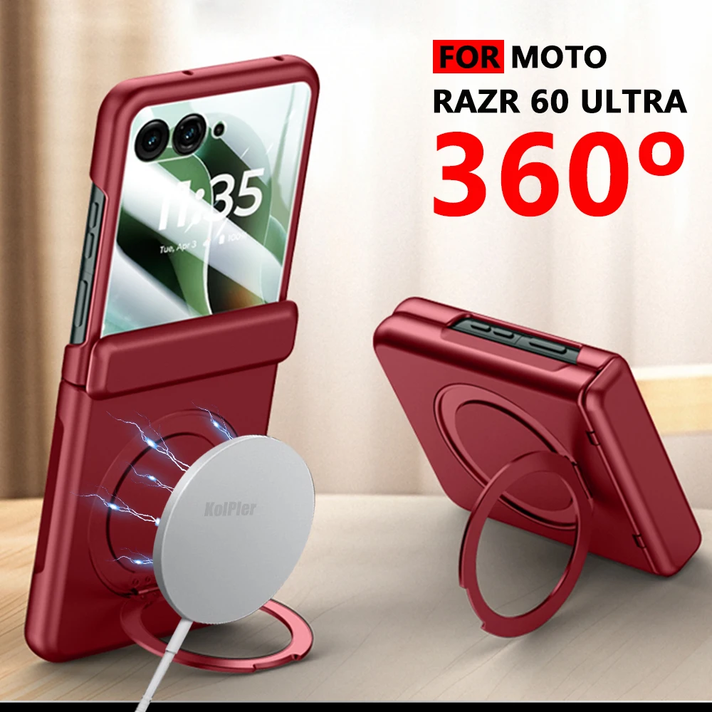 

Glass Screen Protector Stand Strong Magnetic Skin-friendly Feel Case For Motorola Razr 60 Ultra Protective Matte Holder Cover