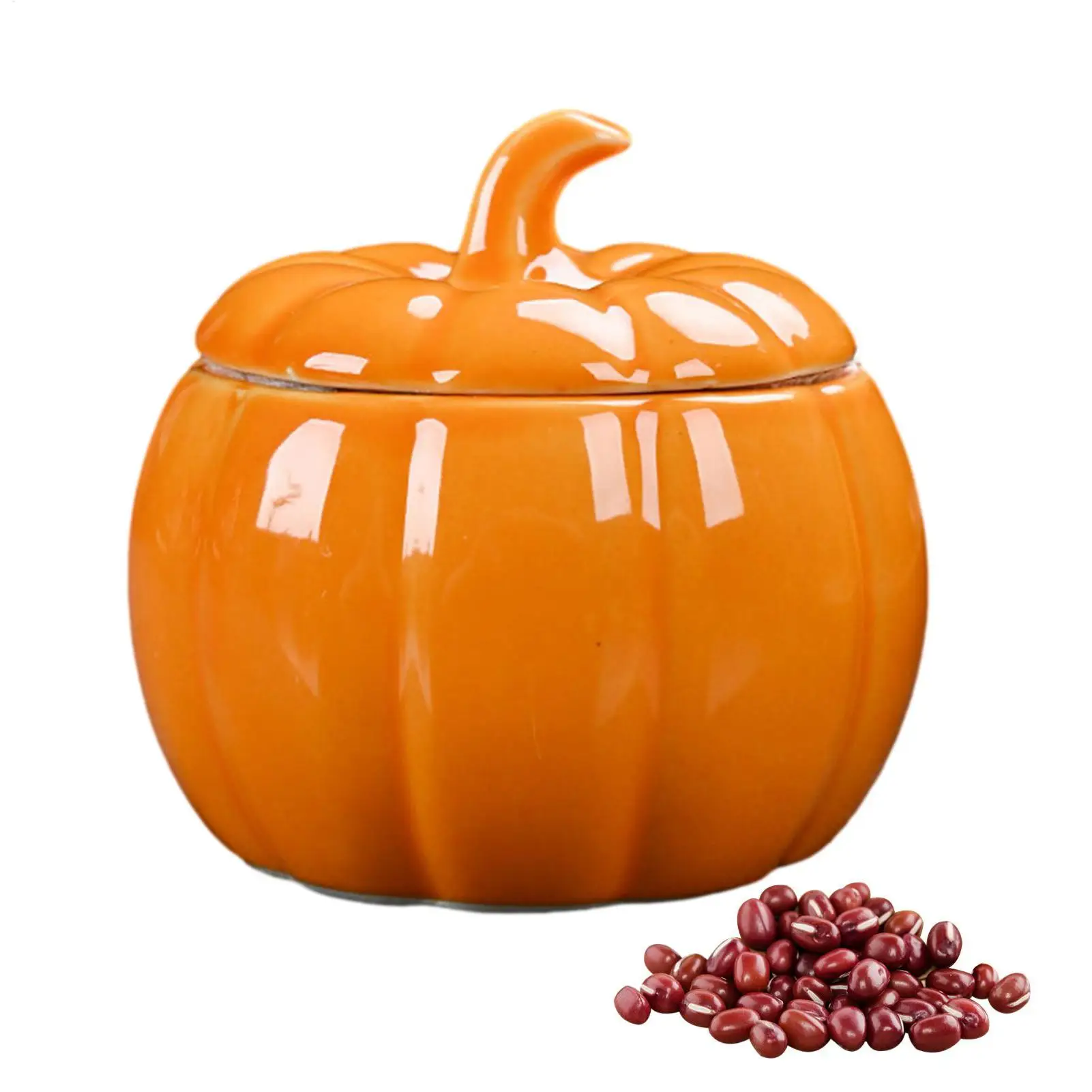 Halloween Ceramic Pumpkin Cookie Jar Ceramic Pumpkin Jar With Lid Thanksgiving Fall Home Decor Harvest Food Canisters For Party