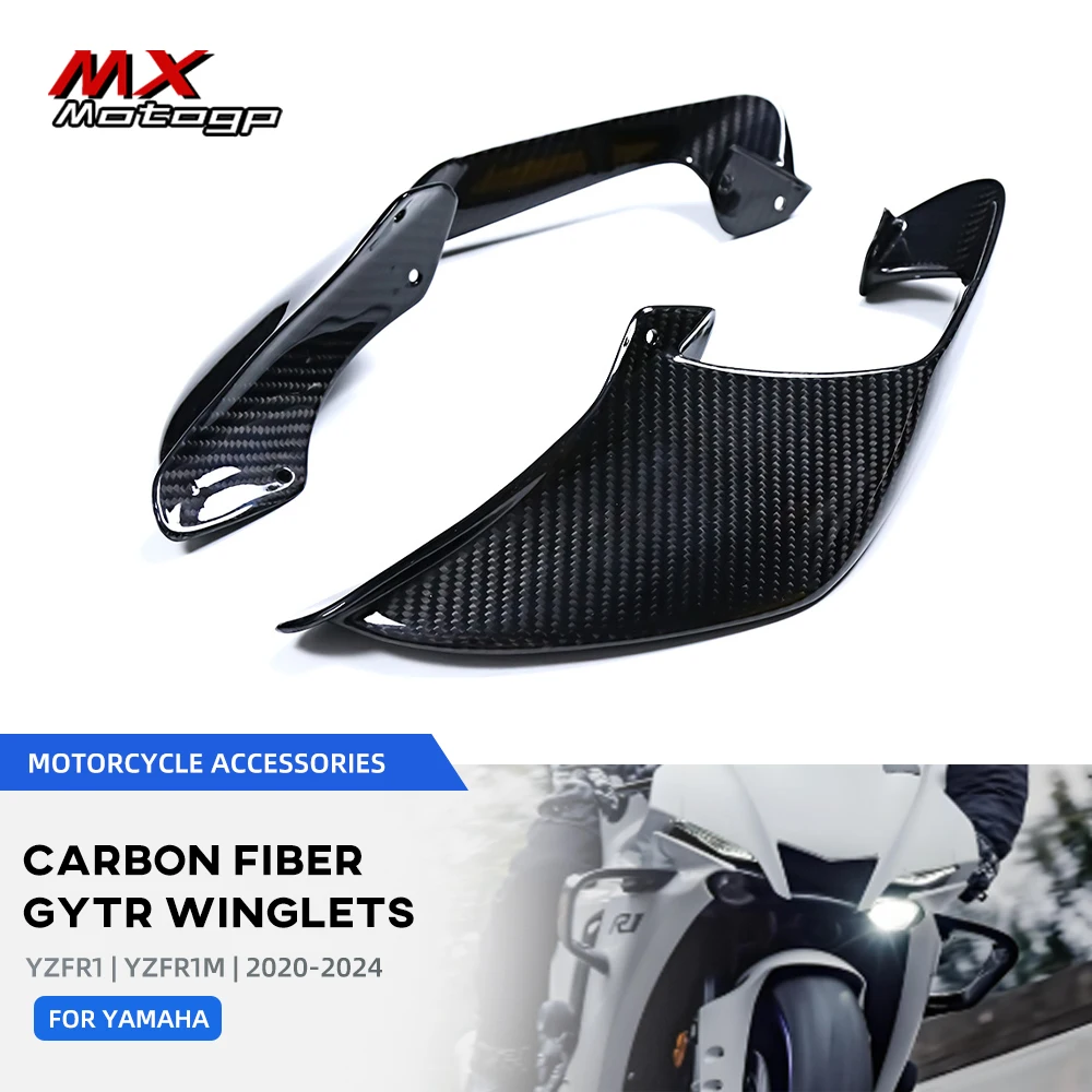 

For YAMAHA YZFR1 YZF R1 R1M 2020-2023 2024 Carbon Fiber GYTR Winglets Motorcycle Aerodynamic Winglet Fixed Wing Fairing Kits