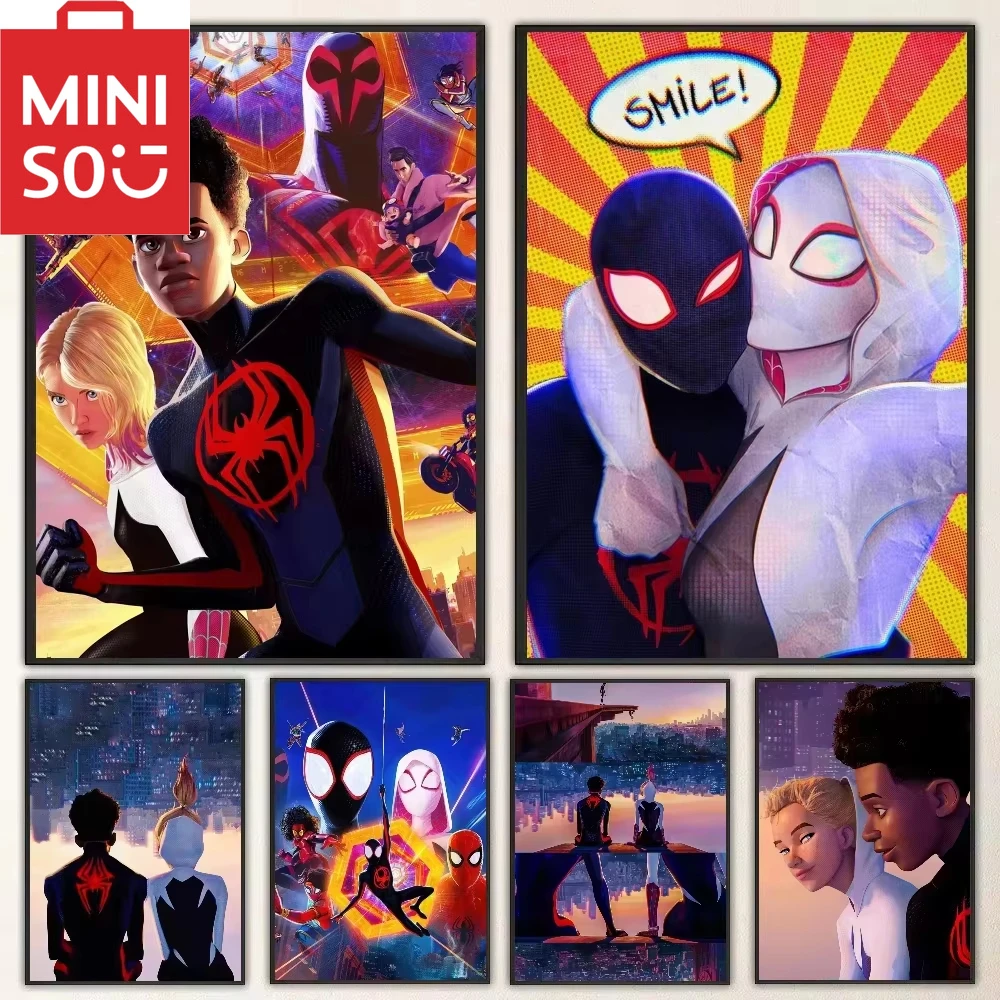 

MINISO картина маслом по номерам Marvel Человек-паук мультфильм украшение дома живопись стены спальня декор комнаты подарок рамки