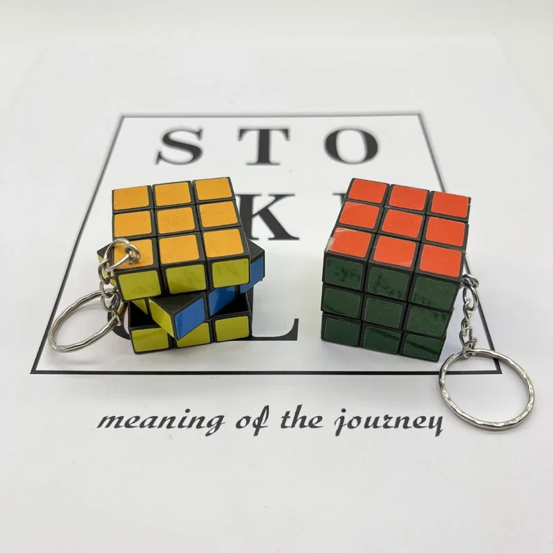3x3 Mini Puzzle Magic Cube Keychain Promotional Gift Bag Accessories For Children Kids Girls Fashion DIY Jewelry Gift