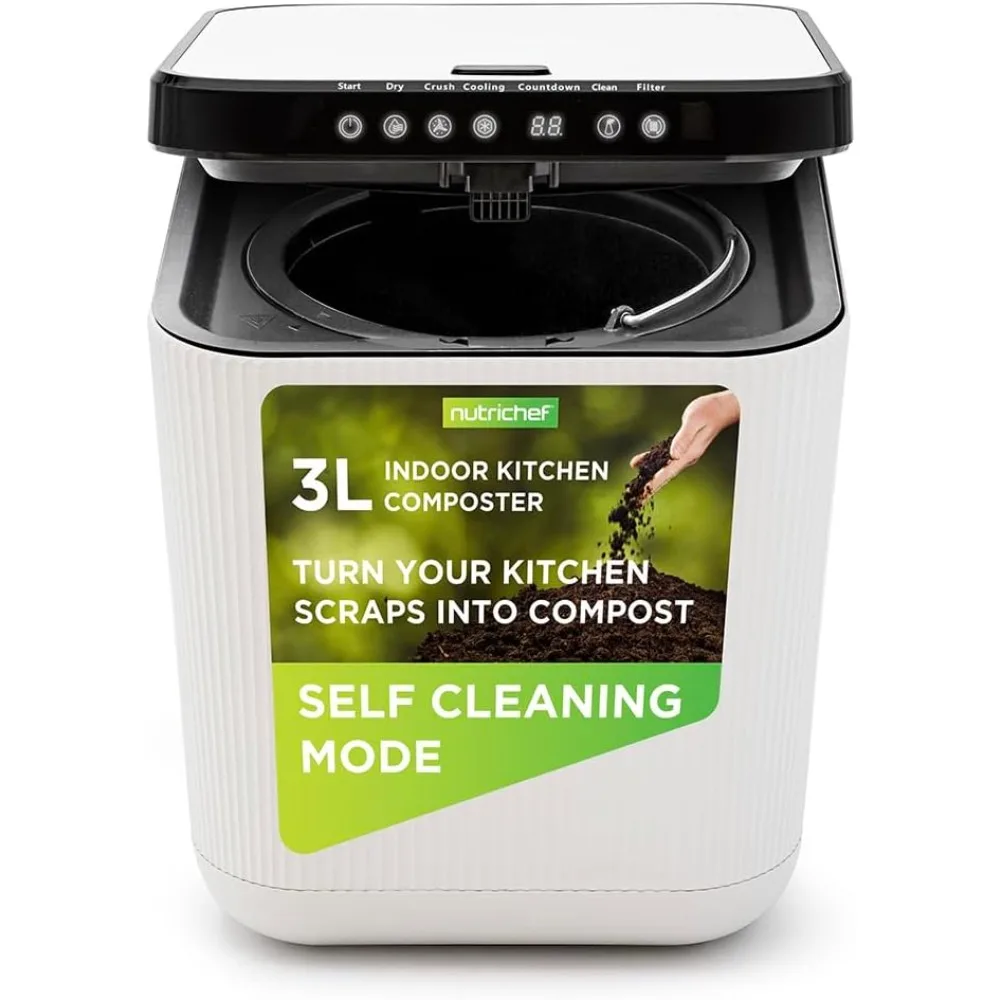 

3L Electric Kitchen Composter - Compost’s Organic Material & Food Scraps | Countertop Automatic Compost Bin