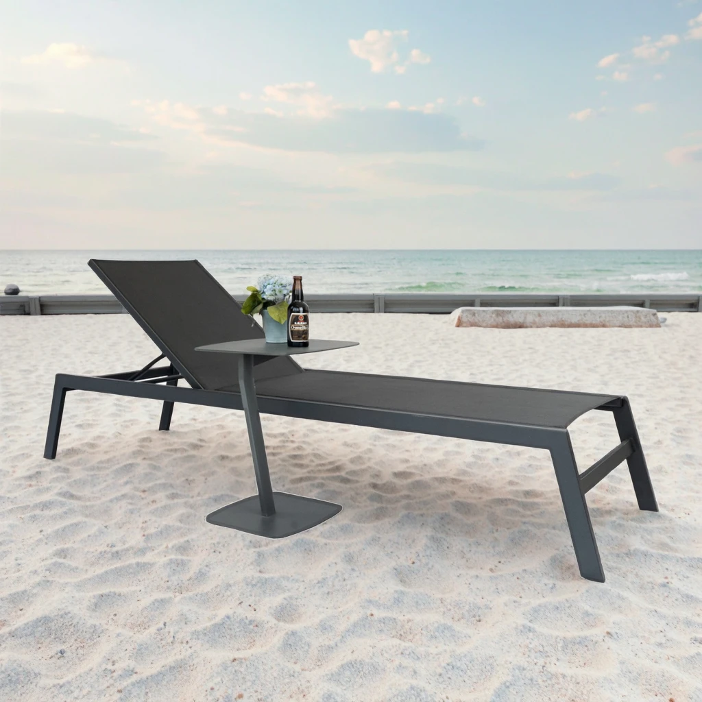 Resort Style Adjustable Sun Lounger Day Bed Waterproof Poolside Recliner Outdoor Garden Patio Sunbed Chair