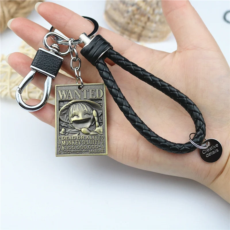 الموضة الإبداعية سلسلة مفاتيح سحرية OP أنيمي لوفي قبعة مرساة قلادة المفاتيح للرجال النساء طفل هدية زوجين سلسلة مفاتيح صندوق الهدايا