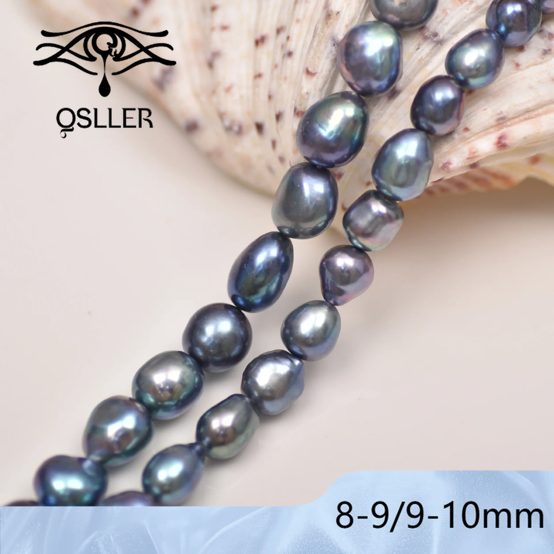 

Baroque Natural Freshwater Pearl Irregular Peacock Green Black Beads for Jewelry Making DIY Accessories 8-11mm Wholesale