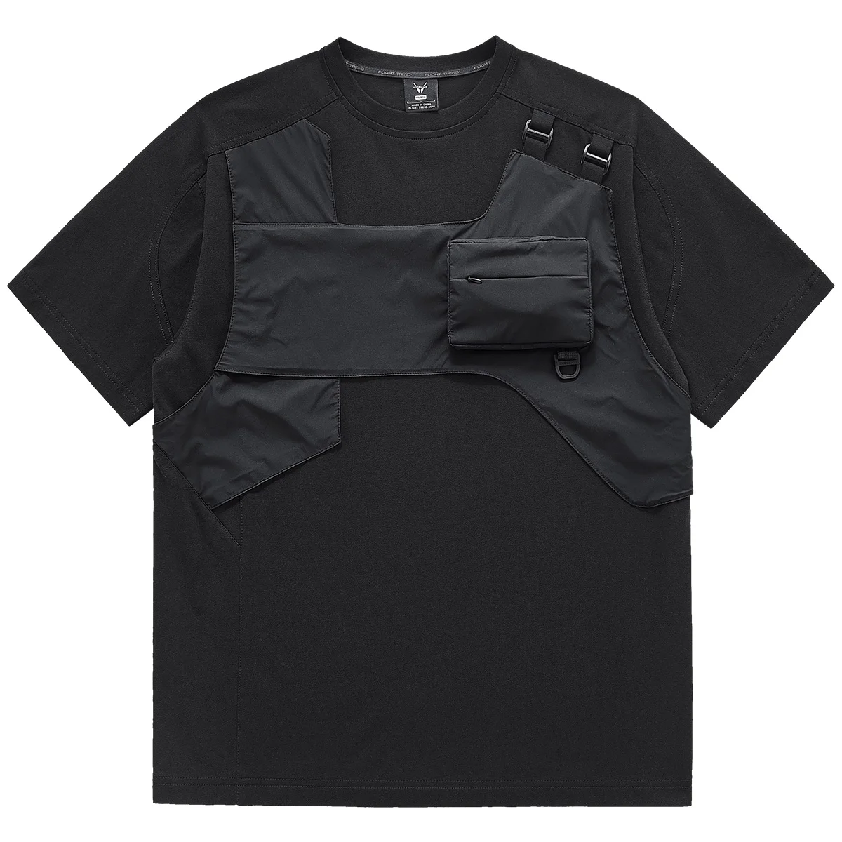 

Мужская футболка VIP свободного кроя с коротким рукавом, летняя, модная, функциональная, с дизайном пэчворк, дышащая, из ткани C...