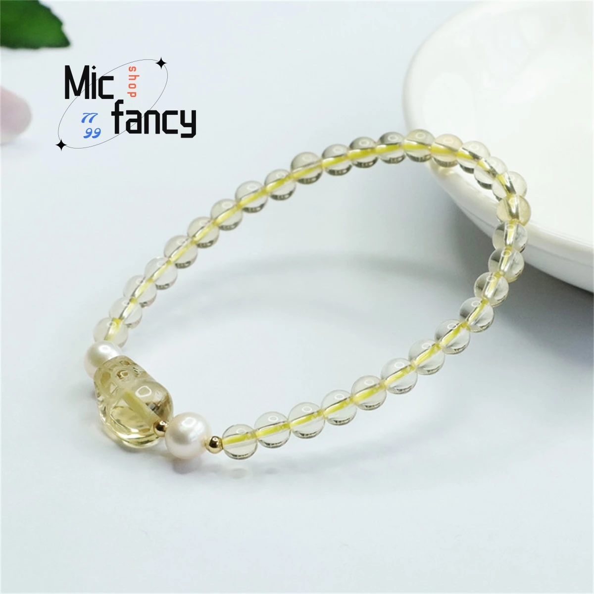 Natural Citrine Pixiu Beads Bracelet Simple Elegant Fashionable Personalized Women Ethnic Style Charm Fashion Fine Jewelry Gift