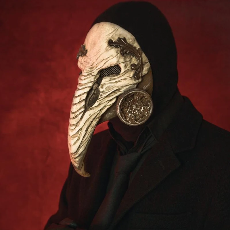 Steampunk Plague Doctor Mask SCP-049 Cosplay Medieval Raven Beak Full Head Halloween Costume